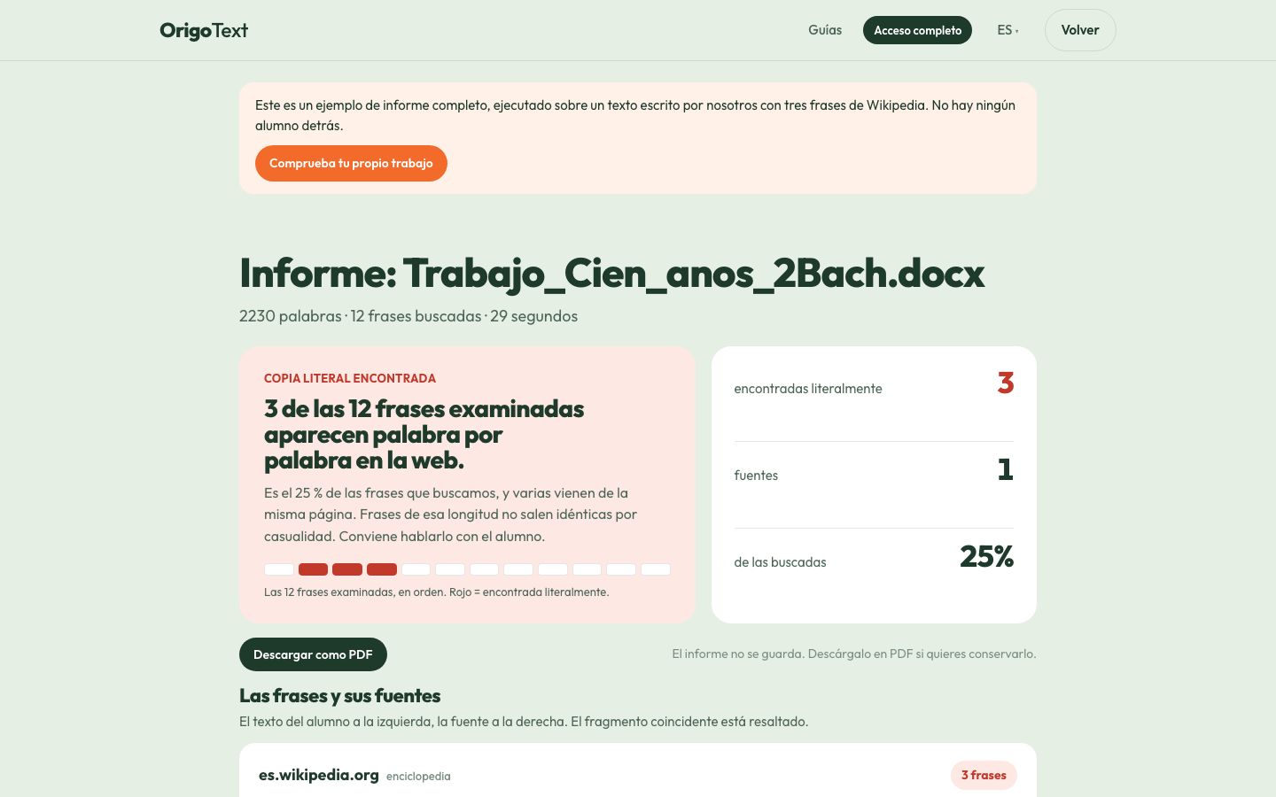 Un informe con tres hallazgos